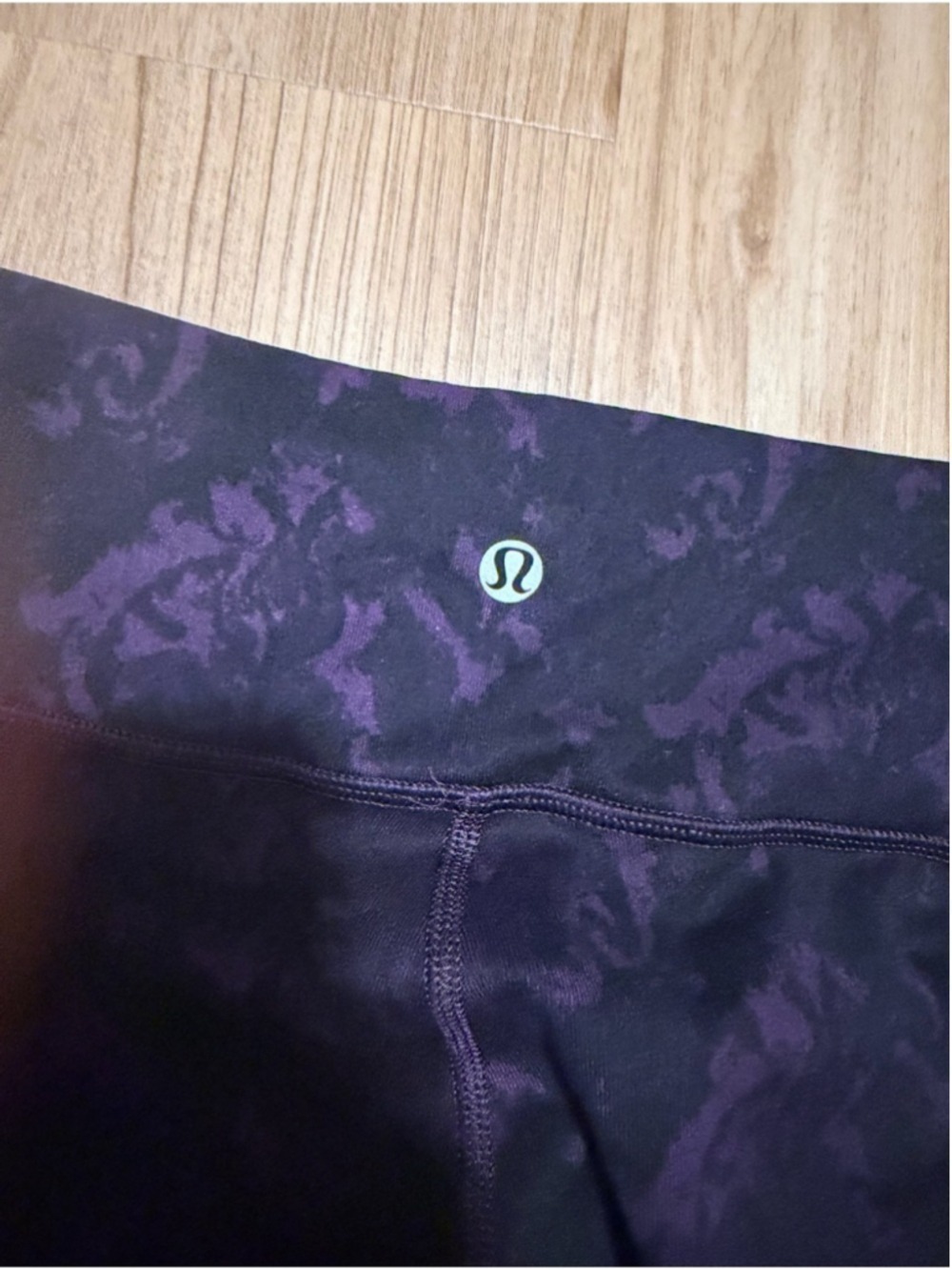 lululemon athletica Black Leggings with Subtle Purple Print - Picture 4 of 8